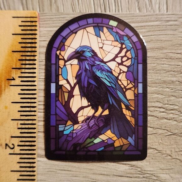 10 for $10 Stained Glass Crow Raven - Picture 1 of 3